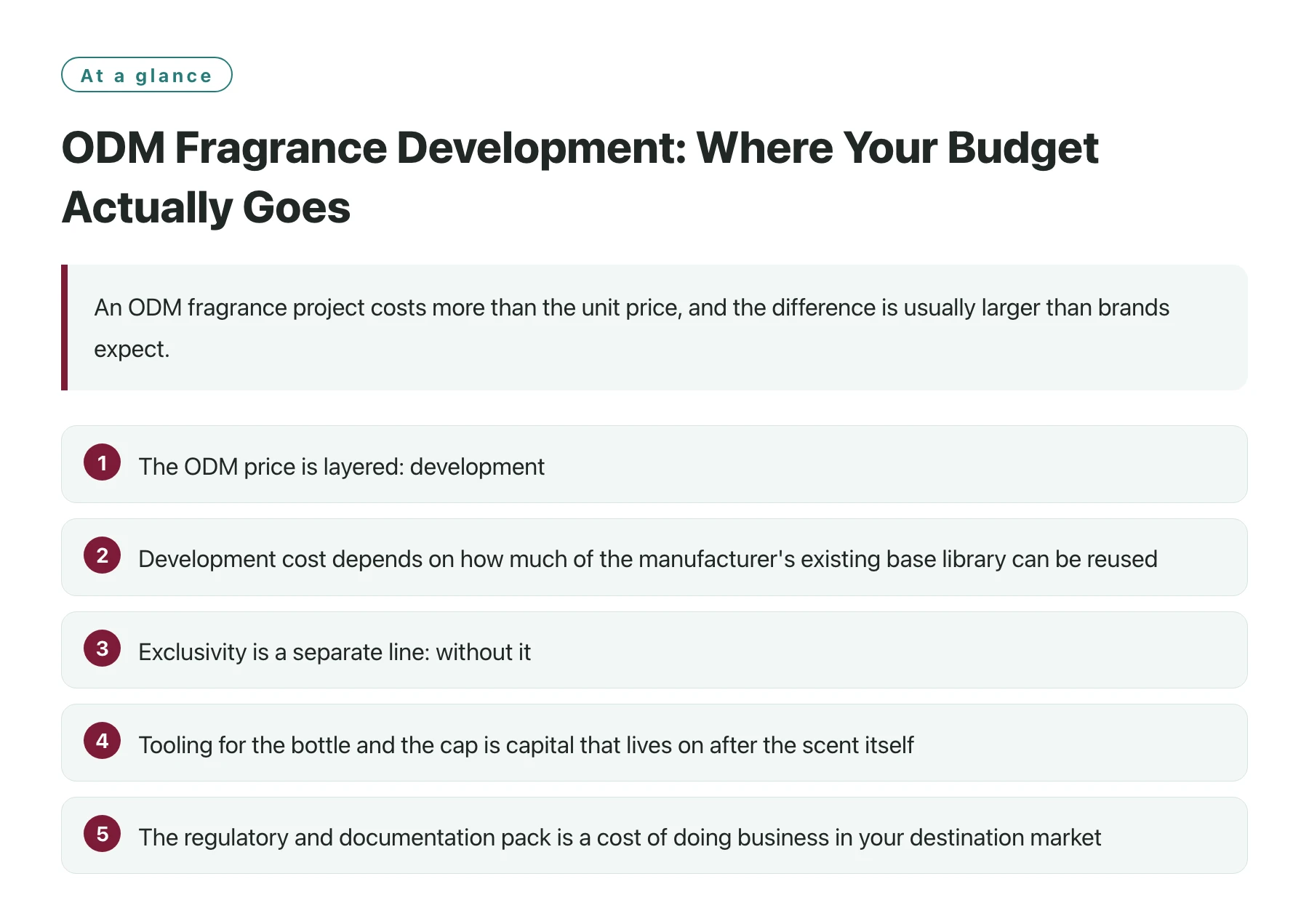 ODM Fragrance Development: Where Your Budget Actually Goes——全文要点速览